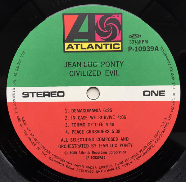 Jean-Luc Ponty - Civilized Evil (Vinyl, LP, Album)