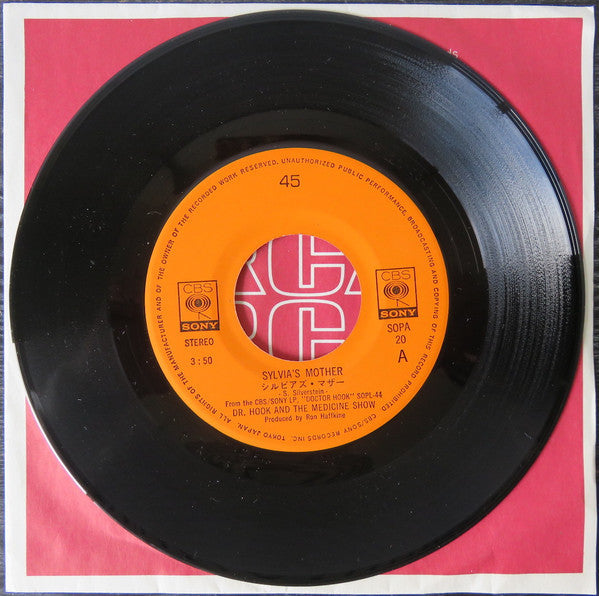 Dr. Hook & The Medicine Show - Sylvia's Mother (Vinyl, 7", 45 RPM, Single, Stereo) Very Good Plus (VG+) / Very Good (VG)