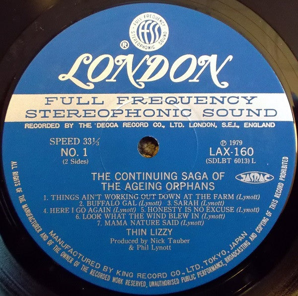 Thin Lizzy - The Continuing Saga Of The Ageing Orphans (Vinyl, LP, Compilation) Very Good Plus (VG+) / Very Good Plus (VG+)