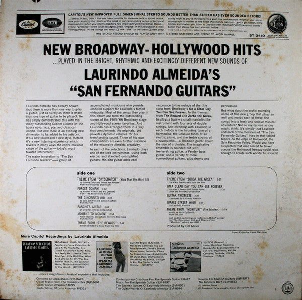 Laurindo Almeida - New Broadway-Hollywood Hits (Vinyl, LP, Album, Stereo) Good Plus (G+) / Very Good (VG)
