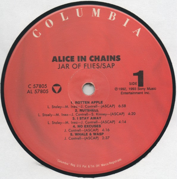 Alice In Chains - Jar Of Flies / Sap (Vinyl, Vinyl, All Media, LP, EP, LP, EP, Single Sided, Etched, Compilation, Limited Edition) Near Mint (NM or M-) / Near Mint (NM or M-)