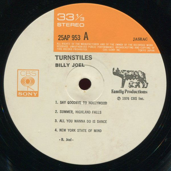 Billy Joel - Turnstiles (Vinyl, LP, Album, Reissue, Stereo)