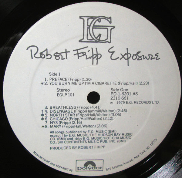 Robert Fripp - Exposure (Vinyl, LP, Album) Very Good (VG) / Very Good Plus (VG+)