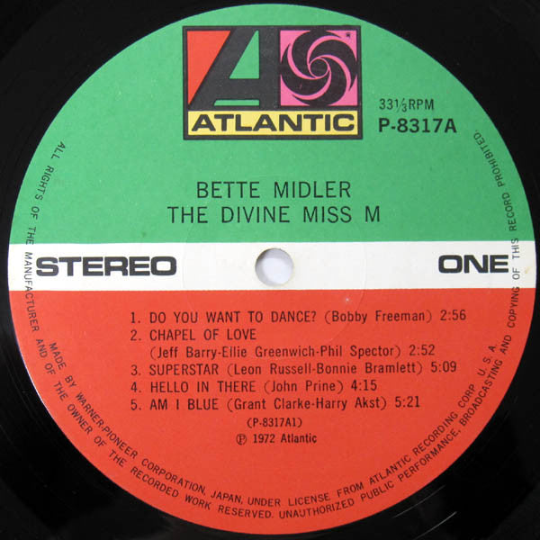 Bette Midler - The Divine Miss M (Vinyl, LP, Album, Stereo)