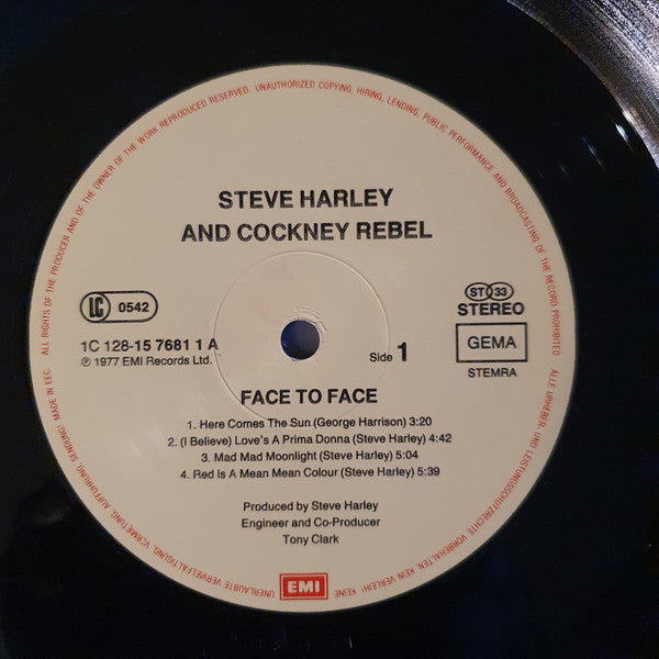 Steve Harley & Cockney Rebel - Face To Face (2xVinyl, LP, Album, Reissue) Very Good (VG) / Very Good Plus (VG+)
