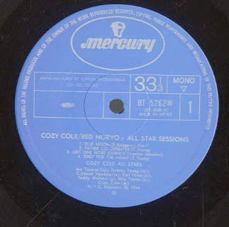 Cozy Cole - All Star Sessions (Vinyl, LP, Compilation, Reissue, Mono) Very Good Plus (VG+) / Very Good (VG)
