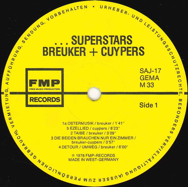 Willem Breuker - ...Superstars (Vinyl, LP, Album) Very Good (VG) / Very Good Plus (VG+)