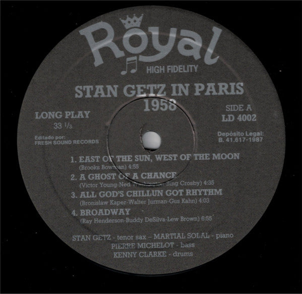 Stan Getz - In Paris 1958-1959 (Vinyl, LP, Compilation) Very Good Plus (VG+) / Very Good Plus (VG+)