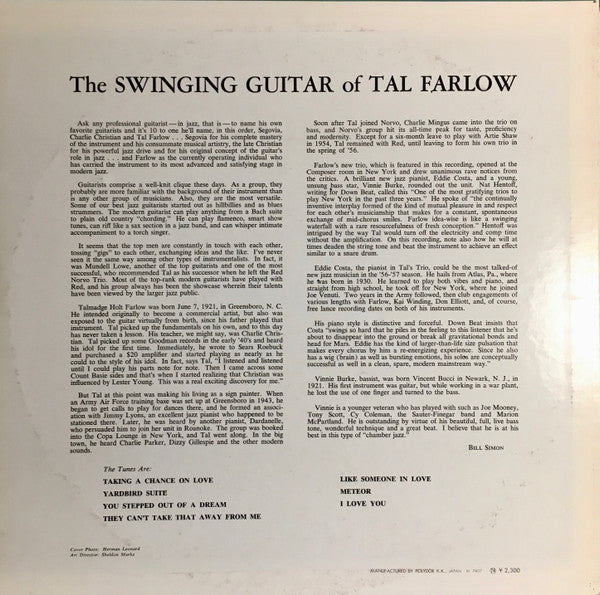 Tal Farlow - The Swinging Guitar Of Tal Farlow (Vinyl, LP, Album, R...