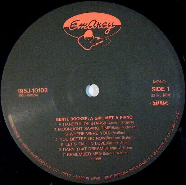 Beryl Booker - A Girl Met A Piano (Vinyl, LP, Album, Limited Editio...
