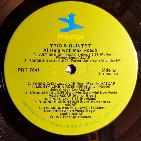 Al Haig - Trio And Quintet! (Vinyl, LP, Compilation, Remastered, Repress) Good Plus (G+) / Very Good (VG)