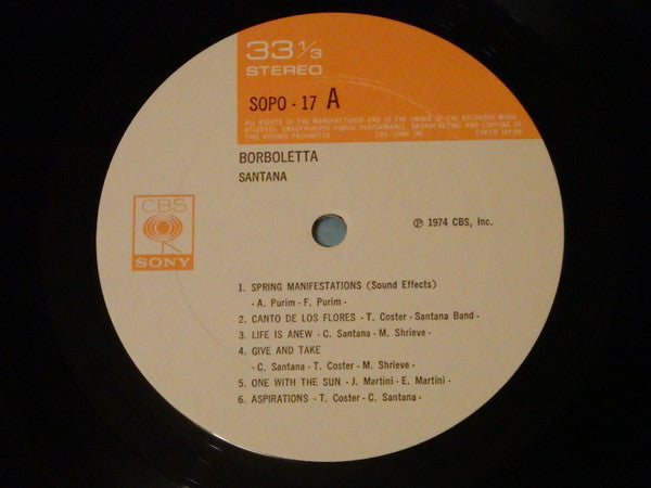 Santana - Borboletta (Vinyl, LP, Album, Stereo)