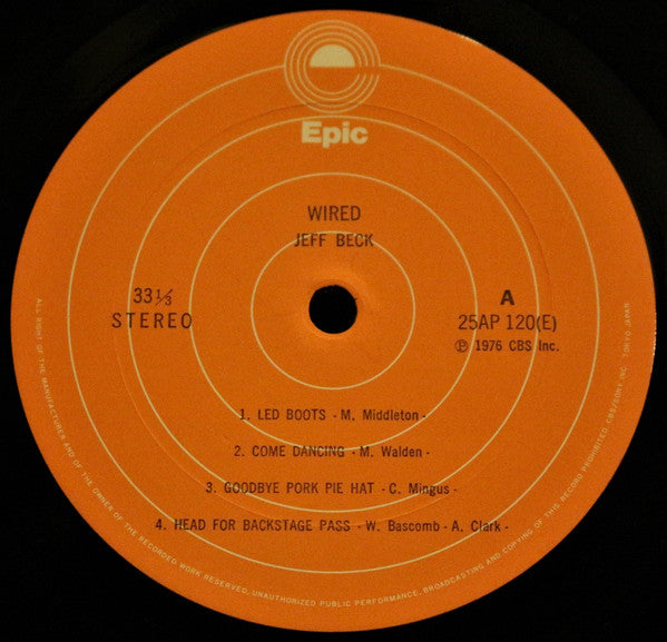 Jeff Beck - Wired (Vinyl, LP, Album, Stereo)