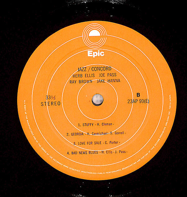 Herb Ellis - Jazz/Concord (Vinyl, LP, Album, Reissue, Stereo) Very Good Plus (VG+) / Very Good Plus (VG+)