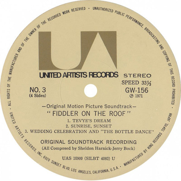 John Williams (4) - Fiddler On The Roof (Original Motion Picture Soundtrack Recording) (2xVinyl, LP, Album, Stereo) Very Good (VG) / Very Good (VG)