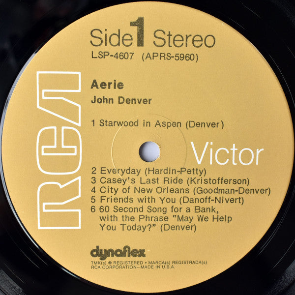 John Denver - Aerie (Vinyl, LP, Album, Repress, Stereo) Very Good Plus (VG+) / Very Good Plus (VG+)