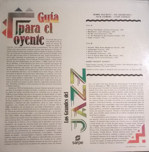 Bobby Hackett - Los Grandes Del Jazz 77 (Vinyl, LP) Very Good Plus (VG+) / Very Good Plus (VG+)