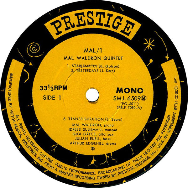 Mal Waldron Quintet - Mal-1 (Vinyl, LP, Album, Reissue, Mono)