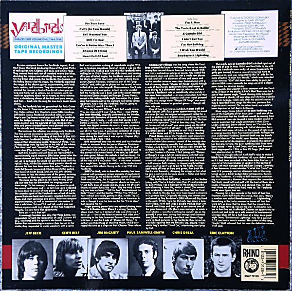 The Yardbirds - Greatest Hits, Volume One: 1964-1966 (Vinyl, LP, Album, Compilation) Very Good Plus (VG+) / Very Good Plus (VG+)