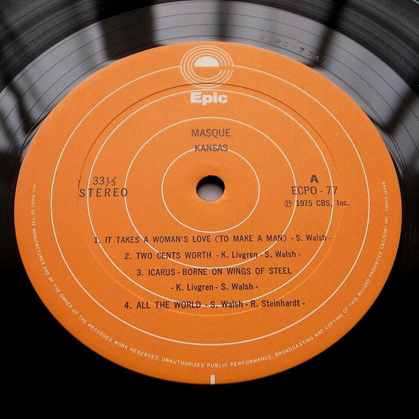 Kansas (2) - Masque (Vinyl, LP, Album) Very Good Plus (VG+) / Very Good Plus (VG+)