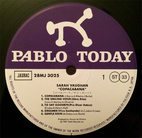 Sarah Vaughan - Copacabana (Vinyl, LP, Album)