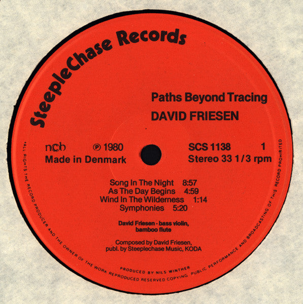 David Friesen - Paths Beyond Tracing (Vinyl, LP, Album) Very Good Plus (VG+) / Very Good Plus (VG+)