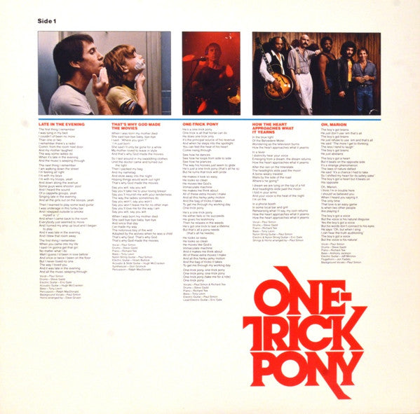 Paul Simon - One-Trick Pony (Vinyl, LP, Album) Very Good (VG) / Good (G)
