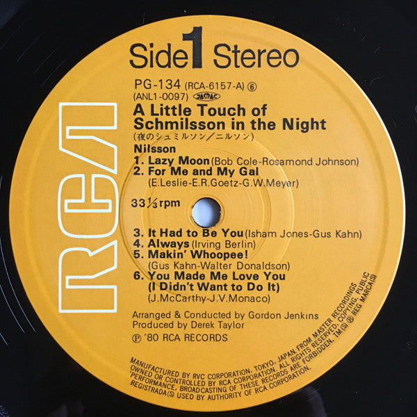 Harry Nilsson - A Little Touch Of Schmilsson In The Night (Vinyl, LP, Album, Limited Edition, Reissue, Stereo) Very Good Plus (VG+) / Very Good Plus (VG+)
