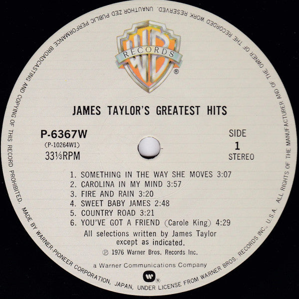 James Taylor (2) - Greatest Hits (Vinyl, LP, Compilation, Reissue) Very Good Plus (VG+) / Very Good (VG)