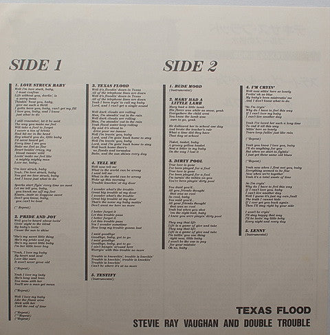 Stevie Ray Vaughan & Double Trouble - Texas Flood (Vinyl, LP, Album)