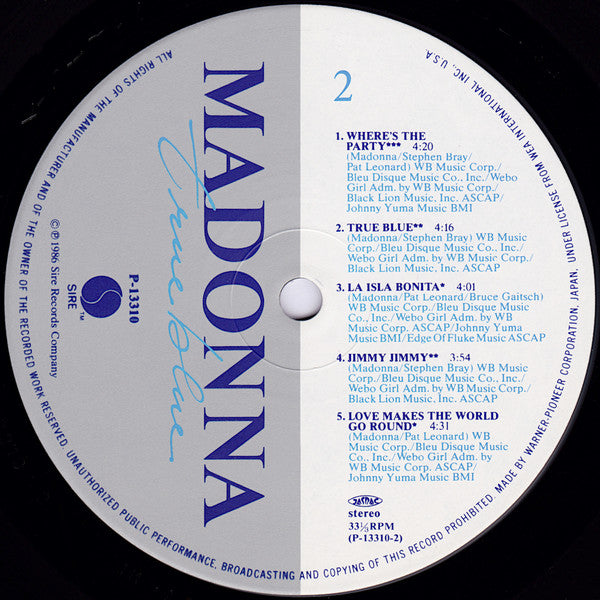 Madonna - True Blue = トゥルー・ブルー (Vinyl, LP, Album, Stereo)