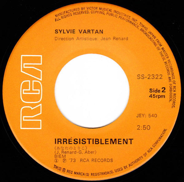 Sylvie Vartan - Les Hommes (Qui N'ont Plus Rien À Perdre) (Vinyl, 7", 45 RPM, Single) Very Good Plus (VG+) / Very Good Plus (VG+)