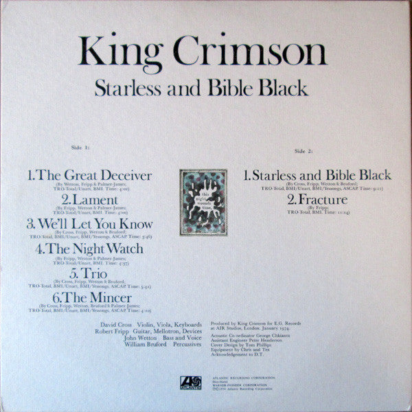 King Crimson - Starless And Bible Black (Vinyl, LP, Album, Reissue) Very Good Plus (VG+) / Very Good Plus (VG+)