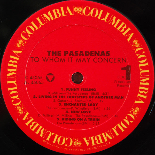 The Pasadenas - To Whom It May Concern (Vinyl, LP, Album, Stereo) Very Good Plus (VG+) / Very Good (VG)