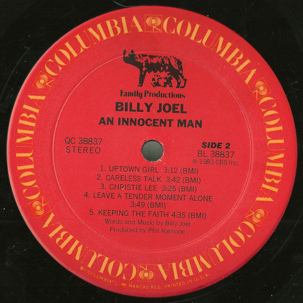 Billy Joel - An Innocent Man (Vinyl, LP, Album, Stereo) Very Good (VG) / Good Plus (G+)