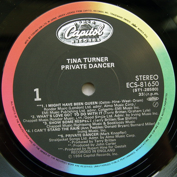 Tina Turner - Private Dancer (Vinyl, LP, Album) Very Good Plus (VG+) / Very Good (VG)