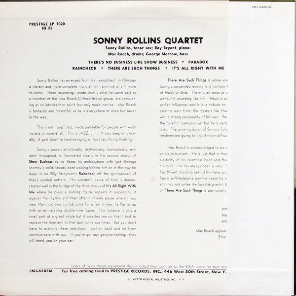 Sonny Rollins - Worktime (Vinyl, LP, Album, Reissue, Mono)