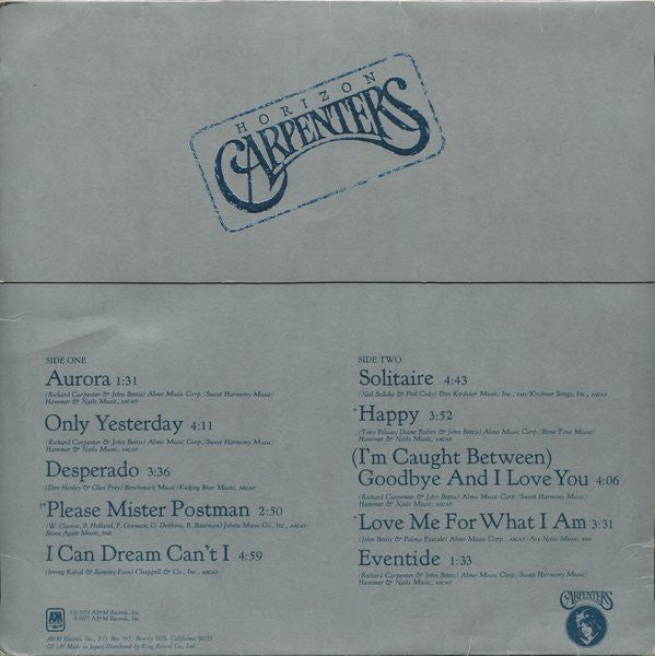 Carpenters - Horizon (Vinyl, LP, Album, Stereo)