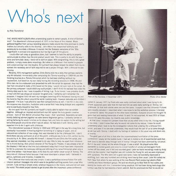 The Who - Who's Next (3xVinyl, LP, Album, Deluxe Edition, Remastered) Very Good Plus (VG+) / Very Good (VG)