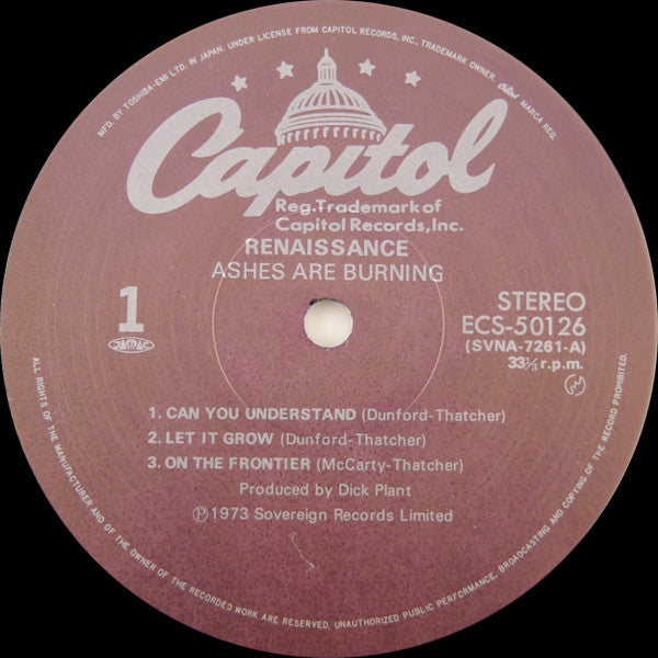 Renaissance (4) - Ashes Are Burning (Vinyl, LP, Album, Stereo, Reissue) Near Mint (NM or M-) / Very Good Plus (VG+)