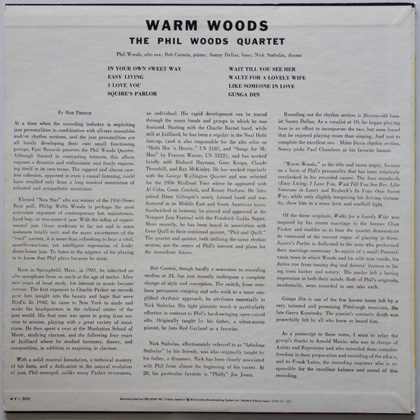 The Phil Woods Quartet - Warm Woods (Vinyl, LP, Album, Limited Edit...