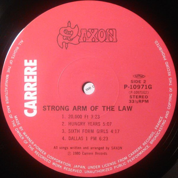 Saxon - Strong Arm Of The Law (Vinyl, LP, Album, Stereo) Very Good (VG) / Very Good Plus (VG+)