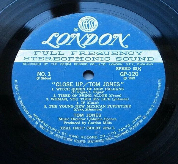 Tom Jones - Close Up (Vinyl, LP, Album, Stereo) Very Good Plus (VG+) / Very Good (VG)
