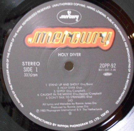 Dio (2) - Holy Diver (Vinyl, LP, Album, Reissue) Near Mint (NM or M-) / Near Mint (NM or M-)