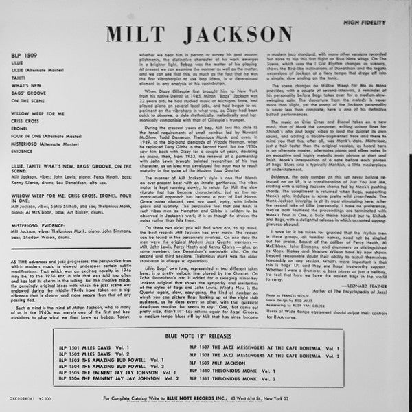 Milt Jackson - Milt Jackson With John Lewis, Percy Heath, Kenny Cla...