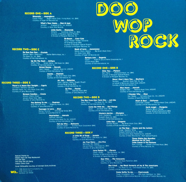 Various - Doo Wop Rock (3xVinyl, LP, Compilation) Very Good Plus (VG+) / Good Plus (G+)