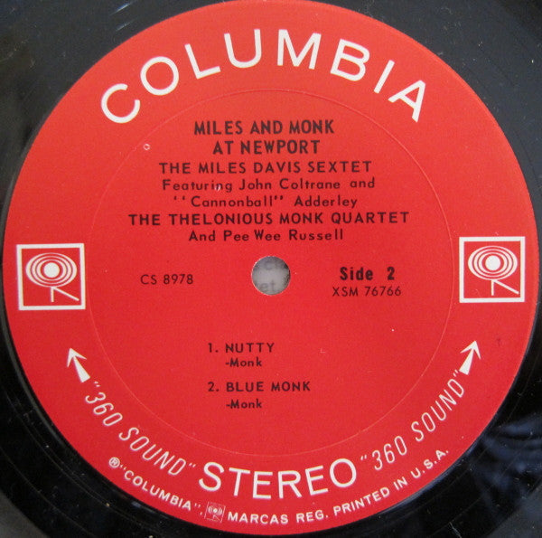 The Miles Davis Sextet - Miles & Monk At Newport (Vinyl, LP, Album, Reissue, Stereo) Very Good Plus (VG+) / Good Plus (G+)