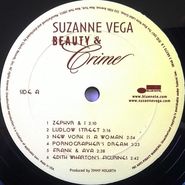 Suzanne Vega - Beauty & Crime (Vinyl, LP, Album) Very Good Plus (VG+) / Near Mint (NM or M-)