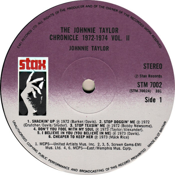 Johnnie Taylor - The Johnnie Taylor Chronicle Volume Two 1972-1974 (Vinyl, LP, Compilation) Very Good Plus (VG+) / Very Good (VG)