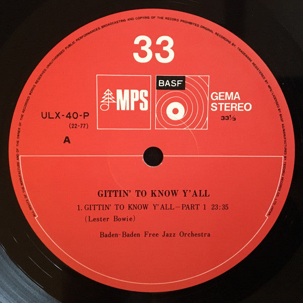 Various - Gittin' To Know Y'All (Vinyl, LP, Album, Reissue) Very Good Plus (VG+) / Very Good Plus (VG+)